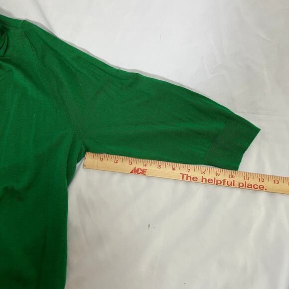 Cozy Cabincore Cardigan Emerald Green Knit Womens 1X Worthington Classic Sweater - Picture 5 of 6